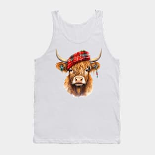 Christmas Highland Cow Tank Top